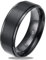 Crrynuo Schwarz Wolfram Titan Ringe, 1 PCS Herren Damen Verlobungsringe Eheringe Trauringe Gebürstet 8mm,Ring aus Titanstahl