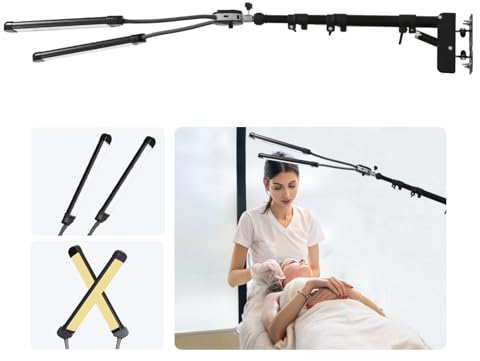 GSKAIWEN 50W 3000–6500K dimmbare LED-Doppelarmleuchte mit 105 cm dreieckigem Ausleger zur Wandmontage, Fotografie-Beleuchtungsset für Make-up, Live-Übertragung, Augenbrauen, Tattoo-Lampe, Studio-Video