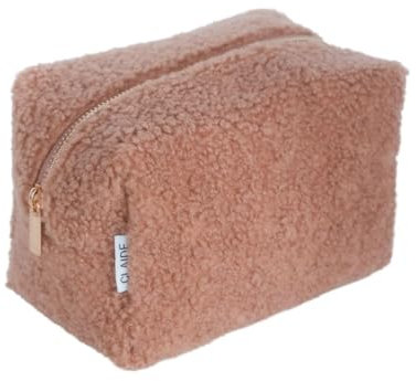 Claide Kosmetiktaschen aus Teddy Plüsch in Beige, Rosa, Braun und Schwarz (Braun)