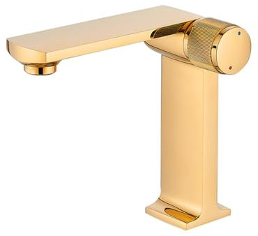 Grifo de Lavabo Cascada Grifos Mezclador de Baño Grifo Mezclador Para Lavabo de Baño Grifo Monomando Para Baño Con Un Solo Orificio Interruptor de Perilla Titanio