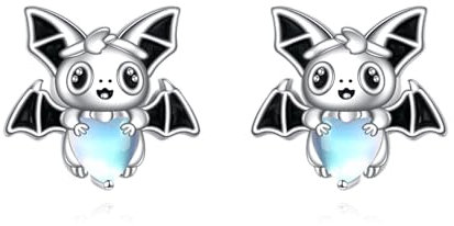 Fledermaus Ohrringe Sterling Silber Fledermaus Ohrstecker Mondstein Ohrringe Tier Schmuck Geschenke für Damen