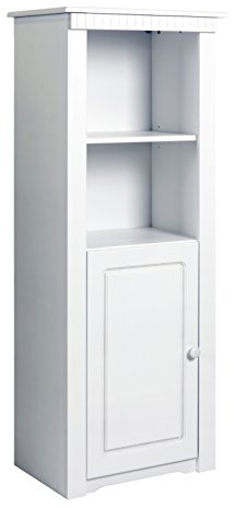 clever-moebel Regal mit Tür aus Kiefernholz im Landhausstil Vitrine, Schrank, Bücherregal (weiß, mit Tür)