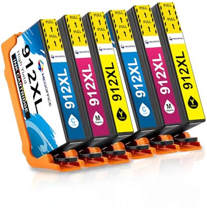 MEGOFFICE 912XL Druckerpatronen Kompatibel für HP 912 912 XL für OfficeJet 8010 8012 8013 8014 8015 OfficeJet Pro 8022 8023 8024 8025(2Cyan 2Magenta 2Gelb, 6 Pack)