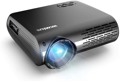 WiMiUS Proiettore 1080P Nativo Full HD Supporta 4K, Videoproiettore LED 25000 Lumen con Keystone Correzione Trapezoidale e Zoom per Home Cinema/Smartphone/PC