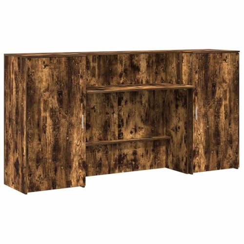 vidaXL Empfangstheke Räuchereiche 200x50x103,5 cm Holzwerkstoff