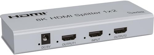 AV:Link Ultra HD 8K HDMI-Splitter mit EDID-Steuerung, 1 Eingang, 2 Ausgänge, verbindet nahtlos eine einzelne HDMI-Quelle mit Mehreren Displays für Gaming, Unterhaltung oder kommerzielle Nutzung