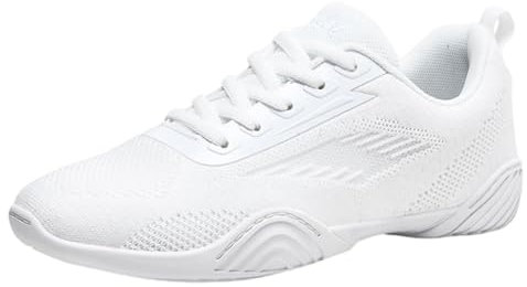 Varsity Cheerleader Schuhe,Damen weiß Cheerleading Schuhe,Tanzschuhe Damen line Dance,Trainingschuhe,Belüftete,Schnürschuhe,FüR Cheerleading Tanz,Gymnastik Und Yoga Entwickelt