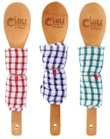 Heilanole Premi Chili Cook Off 3 Pezzi 1° 2° 3° Classificato Set di Trofei In Legno A Forma di Cucchiaio da Cucina