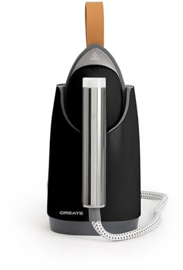 CREATE/IRON DUAL PRO/Plancha de vapor horizontal y vertical 800 ml negro/Diseño 2 en 1, 4 modos de planchado, golpe de vapor y planchado en seco, sistema seguirdad, suela antiadherente, 1630W