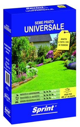 Sprint semi per prato universale resistente 1kg - 40m² sementi erba per tappeti erbosi inverno estate, calpestabile,favorisce una rapida crescita del prato,semi erba adatto ad ogni tipo di terreno