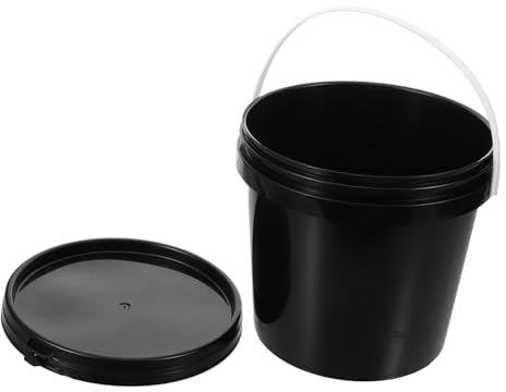 Gadpiparty Seau de Peinture Noir avec Couvercle et Poignée Récipient de Stockage Réutilisable pour Peinture et Produits Chimiques Capacité pour Projets de Bricolage Décoration