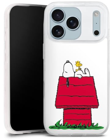 Slim Case kompatibel mit Apple iPhone 17 Pro Silikon Handyhülle transparent Hülle extra dünn Snoopy Offizielles Lizenzprodukt Peanuts