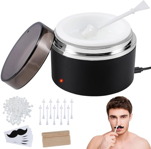 Sockywin Chauffe Cire D'épilation à Domicile Kit, Chauffe Cire Epilation Professionnelle pour Femme Homme, Waxing Kit pour Épilation des Sourcils, Visage, Jambes (S-carré)