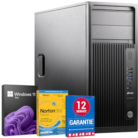 HP Workstation Z240 PC Computer Intel Core i5-6500@ bis zu 3,6 GHz 8 GB 256 GB SSD mit Windows 11 Pro & GRATIS Bluetooth, WLAN & Antiviren-Software inkl. 12 Monate Garantie (Generalüberholt)