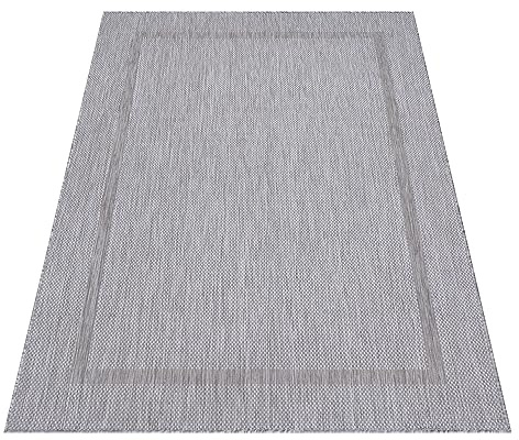 KADIMA DESIGN Outdoorteppich Wetterfest Einfarbig Edel UV-Beständig Waschbar Strapazierfähig Hochwertig Silber 80x150 cm Küche Terrasse Balkon Flur Schadstoffgeprüft | ALSTER