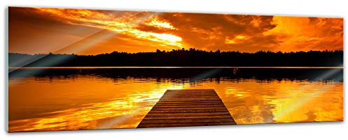 Bilderdepot24 Glasbild - Steg Retro - 90 x 30 cm - Deko Glas - Wandbild aus Glas - Bild auf Glas - Moderne Glasbilder - Glasfoto - Echtglas - kein Acryl - Handmade