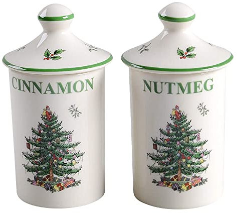 Spode Christmas Tree Spice Jars (Set of 2)
