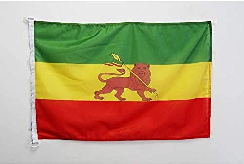 AZ FLAG Bandiera Navale Etiopia Con Leone 45x30cm - Bandiera Maritima Etiope 30 x 45 cm speciale Nautismo, Padiglione Nautico