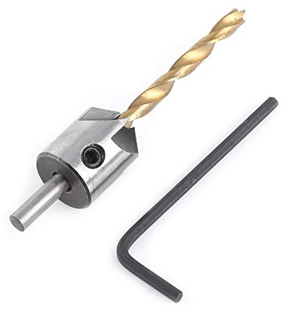 Walfront Titanbeschichtete Holzbearbeitung Bohrlochsatz HSS-Kernbohrer zum Frsen der Holzbearbeitung mit Fasen Senkkopf (4.5mm) - 1 Stck - Holzbohrerset mit Senker