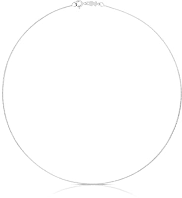 TOUS Gargantilla de Plata de Primera Ley para Mujer de Cordón, 40 cm de Largo, Clásica y Atemporal, Colección Chain