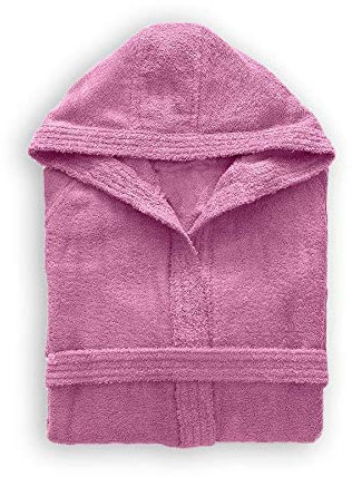 DOLPHIN Accappatoio Uomo/Donna con Cappuccio Spugna 340gr Cotone MOD. Active (Rosa, XL)
