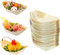 Disposable Wooden Boat Dishes 50pcs - Pinewood Snack Sushi Serving Bowls Food Take Out Trays - Suitable for Parties Weddings Christmas Catering Restaurant (S (12 x 6.5cm))