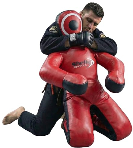 Shelly MMA Dummies Brazilian GIU Gitsu Grappling Dummy Boxsack – ungefüllt (Rot – Syn Leder, 177,8 cm)