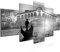 Runa Art - Bilder Venedig Italien 200 x 100 cm 5 Teilig XXL Wanddekoration Design Schwarz Weiss 006651c