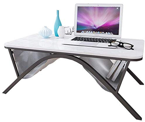 Sywlwxkq Niedriger Tisch Mitteltisch Metallrahmen mit Regal Laptop Schreibtisch Aufbewahrung Display Desktop Schreibtisch Kindertisch