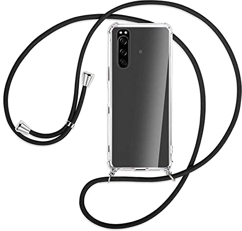 mtb more energy® Handykette kompatibel mit Sony Xperia 5 III (6.1'') - schwarz - Smartphone Hülle zum Umhängen - Anti Shock Full TPU Case