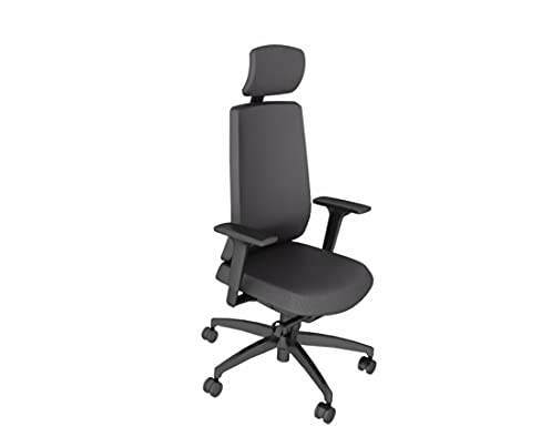 Dauphin Indeed nachhaltiger Bürostuhl, Individualisierbar, ergonomisch, leichtes Gewicht (RUNNER: Schwarz, Vollpolster mit Nackenstütze)