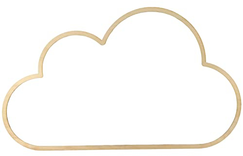 Netuno Holz Wolke 18cm x 1cm x 3mm Holzring Wolke Wolkenförmige Holzring Bambus Natur Anhänger zum Basteln Makramee DIY Knoten Wickeln Traumfänger Floristik Wanddeko Fensterdeko