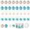SUNNYCLUE 1 Box 100 Stück 18mm Meeres Schildkröte Perlen Schildkröten Türkis Seestern Perle Synthetische Seestern Schildkröte Charms Geschnitzte Ozean Tier Zwischenperlen Für Armbänder DIY Beads