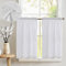 Vangao Scheibengardinen Waffel Privatsphäre Muster Vorhang Fenstervorhang für Kurzfenster Einfarbig Lichtfilterung Gardine für kleine Fenster Küche Wohnzimmer Cafè Landhaus 90Bx60H(cm) Weiß,2 Stücke