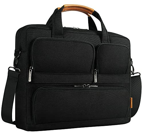 DOMISO 15.6 Inch Laptop Sleeve Case Shoulder Bag Compatible with 15.6 Yoga 720 IdeaPad 310 320 / ThinkPad L580 T570 T580 / Dell New Latitude 3590,Briefcase with Multiple Pockets,Black