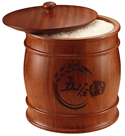 FIFOR Dispense de arroz Redondo, Recipiente de Cereal hermético, for Pasta, Dulces, Avena, café, Fruta Seca, Comida for Mascotas, organización de Almacenamiento de Cocina, con Taza de arroz