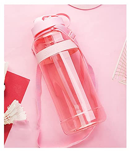 Sparrow Angel Sport Wasserbecher 1000 ml 2000ml Wasser Trinkflasche für Sportwasserflasche mit Stroh Großen Flaschen Outdoor Große Flasche 1L 2L 3L (Capacity : 700ml, Color : Pink)