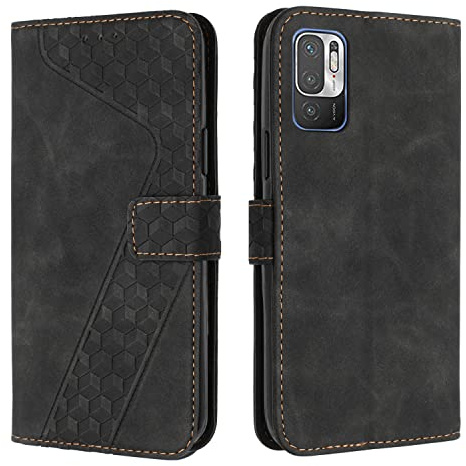 OKZone Coque pour Xiaomi Redmi Note 10 5G/Poco M3 Pro 5G/Note 10T 5G, Etui Protection Housse Premium en Cuir PU Portefeuille Étui Téléphone [Fermoir Magnétique] [Fentes pour Cartes] Flip Case（Noir