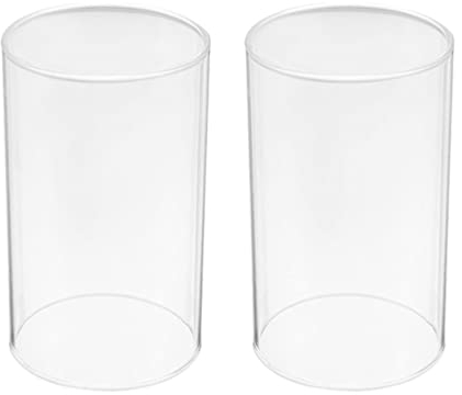 BESPORTBLE 2pcs Windlichtgläser Teelichtgläser Kerzenhalter Windlicht Gläser Glaszylinder Ersatzglas ohne Boden Offenes Glasrohr für Kerzen Tischdeko Wohnzimmer Weihnachten Hochzeit Deko 20X6cm