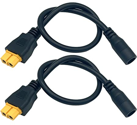 Nuofany 2Packs XT60 XT-60 Weiblich auf Weiblich DC 5.5mm X 2.5mm Netzteilkabel für FPV Monitor Power Drone Netzkabel