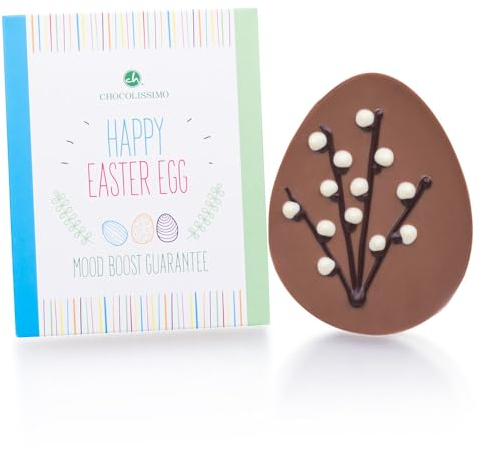 Schokoladen-Osterei mit Weidenzweigen Schokoladentafel in Form eines Eis zu Ostern | Osterschokolade | Schokolade | Geschenkidee | Mann | Frau | Kinder | Osternest | Schokoladenei | Osterdekoration