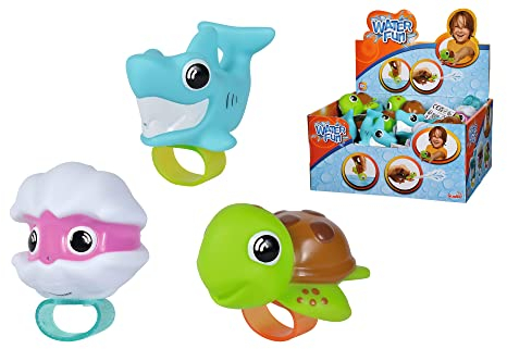Simba 107796139 - Simba Toys Mini Wasserpistole - Kleine Wasserpistolen Wie Sie Ihren Finger haben, wählen Sie Zwischen Schildkröte, Hai oder Schnecke, Zufällige Auswahl, 6-8 cm, Ab 3 Jahren