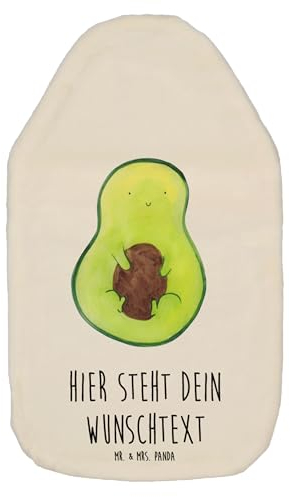 Mr. & Mrs. Panda Personalisierte Wärmflasche Avocado Kern - Weiß