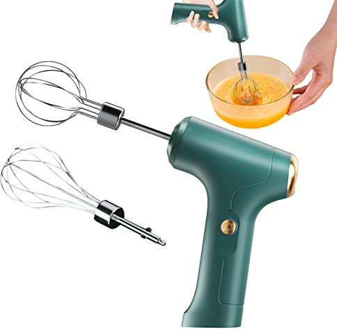 Mano eléctrica,bathuevos Recargable Mano con 2 Cabezales | Batidores y batidores Alambre Acero Inoxidable, Mezclador inalámbrico, Aparato Cocina