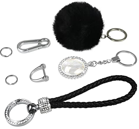WOSHJIUK Schlüsselanhänger mit flauschigem Plüschball-Schlüsselanhänger,Goldstrukturierter Marmordruck,Geldbörse Handtaschen Schlüsselanhänger Armband für Frauen