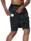 HMIYA Herren 2 in 1 Shorts Fitness Sporthose Kurz Jogginghose Schnelltrocknende Laufhose mit Kompressionsshorts und Taschen Reißverschlussfach(Camo Grau,EU-XL/US-L)