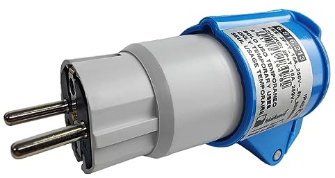 Marlanvil CEE Camping Adapter mit Stecker Uni-Schuko 16A 250V auf 16A CEE Kupplung Steckdose Stromadapter IP40, für den Außenbereich, ideal für Camping Caravan und Wohnwagen