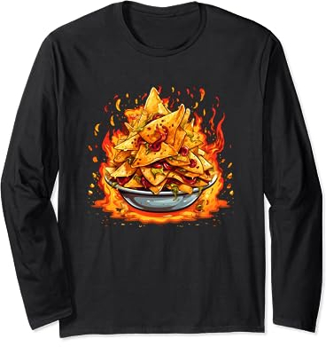 Nachos ardientes en plato Manga Larga