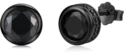 Schwarze Ohrringe Herren 925er-Sterlingsilber Schwarze Kreuzen Ohrstecker Punk Gothic Schwarzer Schmuck Weihnachten Geschenke für Damen