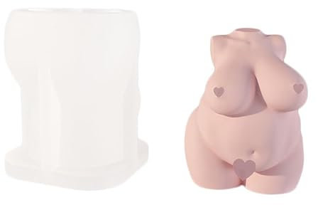 Xidmold 3D Frauenkörper Körper Kerzenform Frauenkörper Kerzen Gießform Seifenform Gipsform Harzform Körper Silikonform für Gips, Sojawachs Kerzen, Epoxidharz, Handwerk (D)